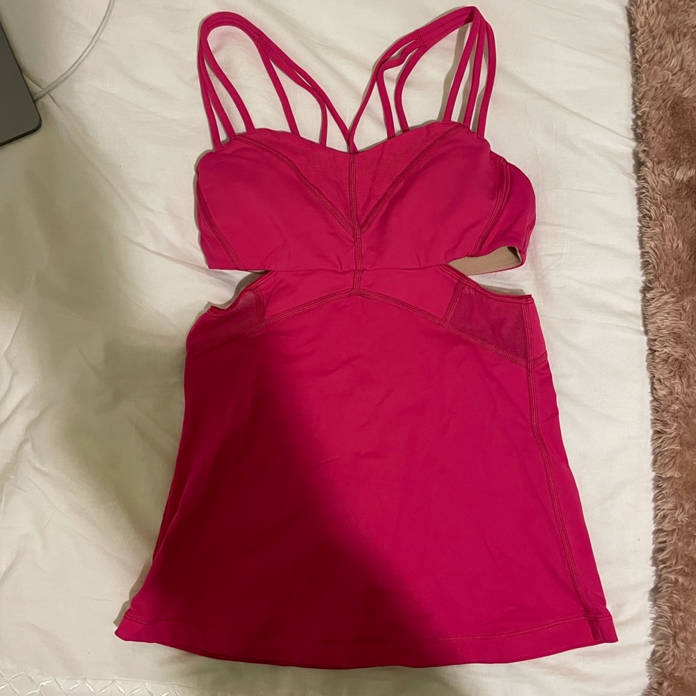 Pink lululemon workout tank
